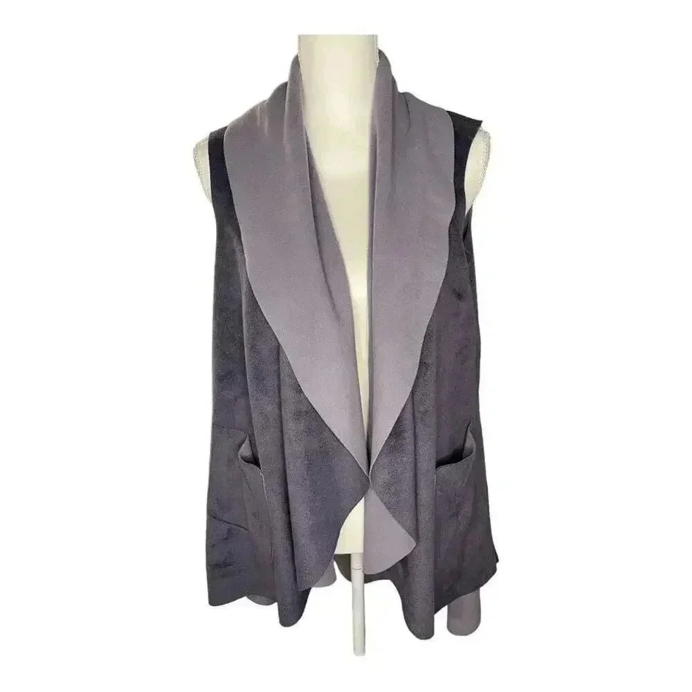 Logo by Lori Goldstein Women’s XS Double‎ Faced Open Front Fleece Vest
